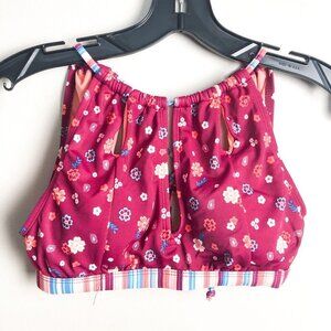 Urban Sea High Neck Cut Out Mixed Print Bikini Top